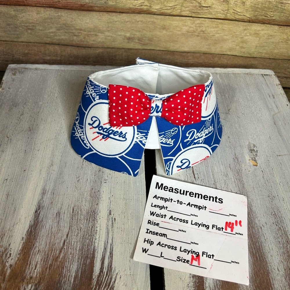 DODGERS Dog Collar Bow Tie Size Medium - Picture 4 of 4